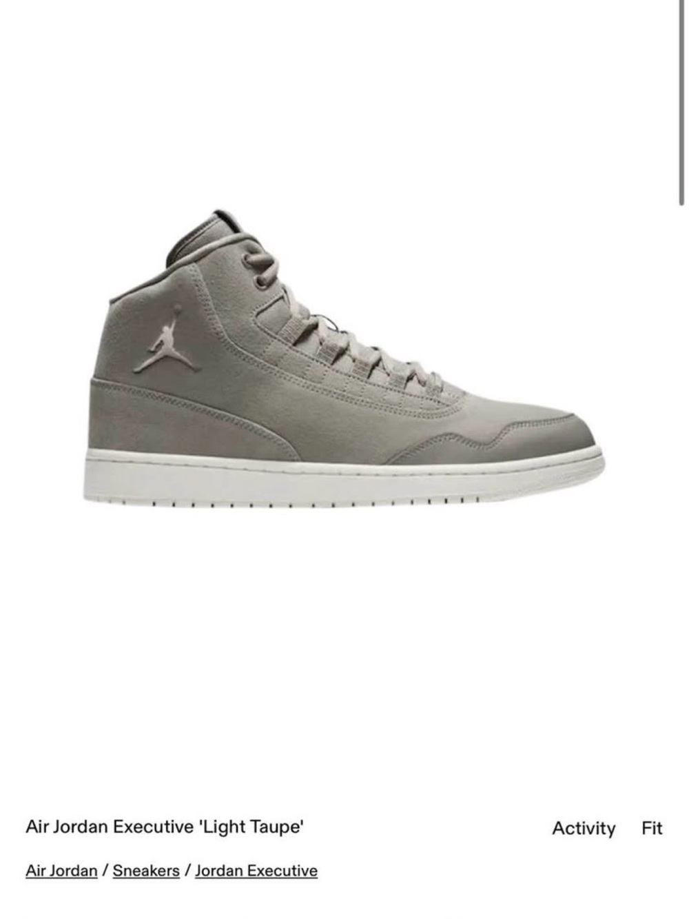 Jordan Executive Mid-Top Sneakers - Taupe and White